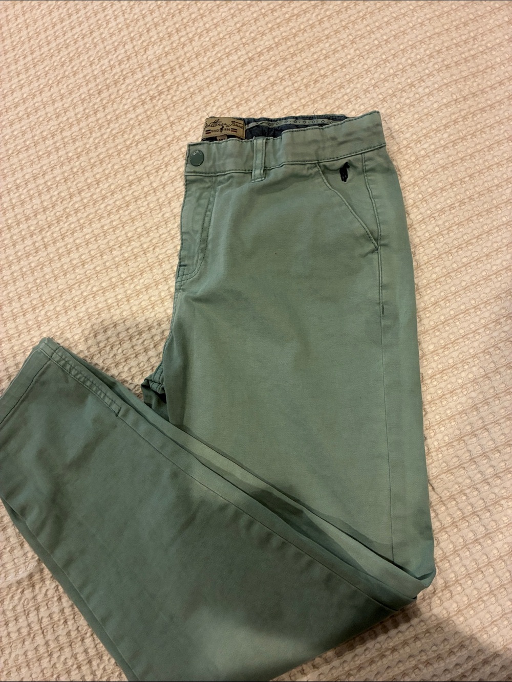 Kids Olive Casual Chino Pants with Elastic Waist